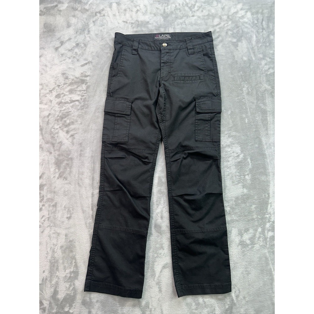 LAPG Ripstop Cargo Pants Womens Size 4 Reg Black Straight Leg PT-WS2001 Workwear